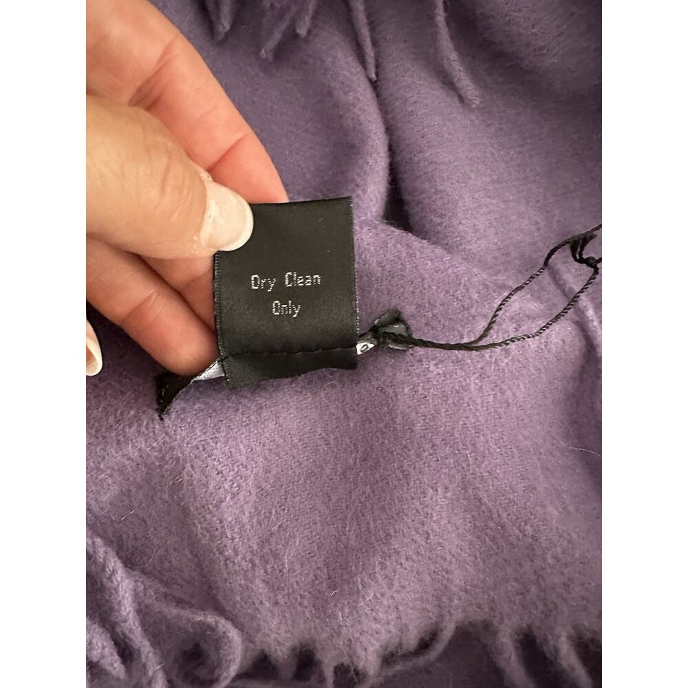 PUR CASHMERE 100% Cashmere Wrap Pashima Shawl Lavender Fringed INNER MONGOLIA - Picture 8 of 9